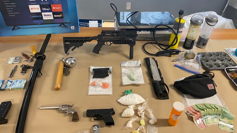 Guelph Police Service seized approximately $28,000 worth of drugs, two firearms, and other weapons such as knives and brass knuckles following a 'multi-jurisdictional' drug investigation.