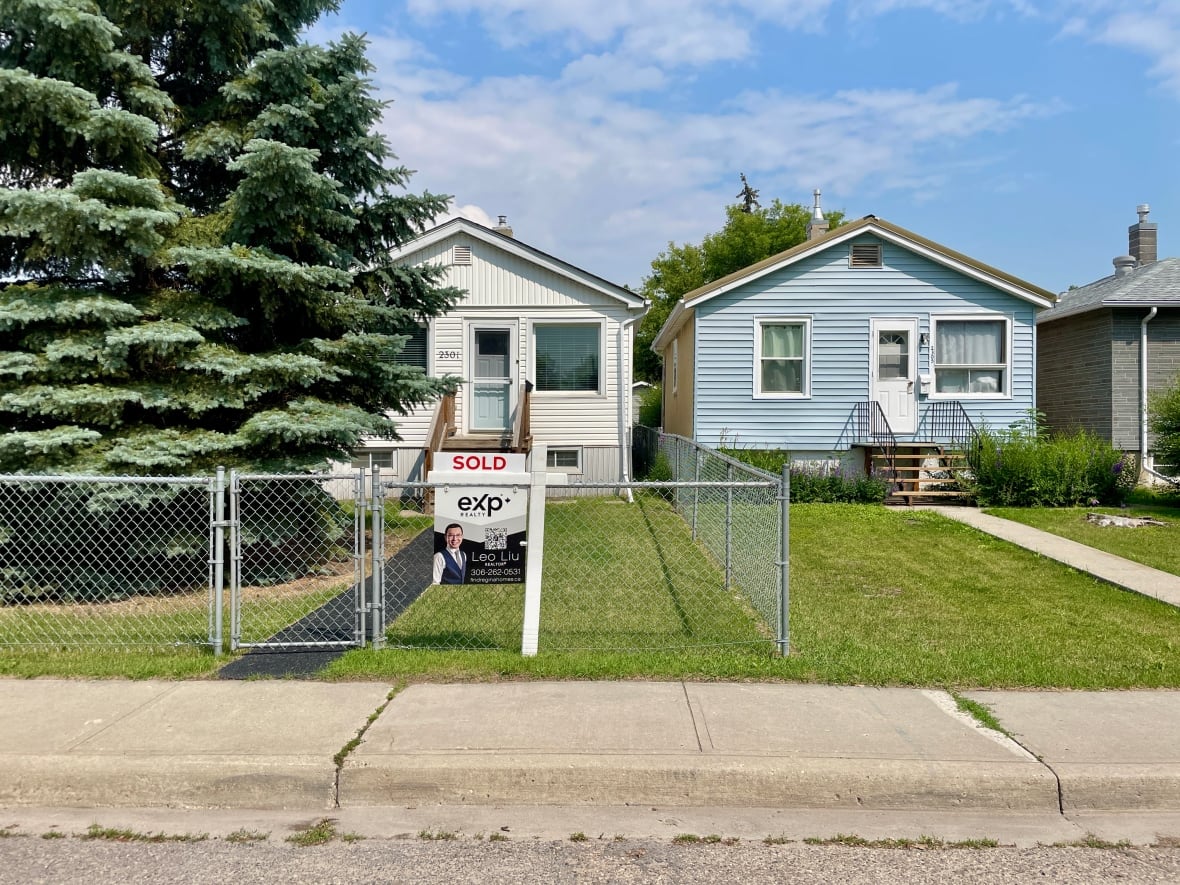 A bungalow for sale in Regina in summer.