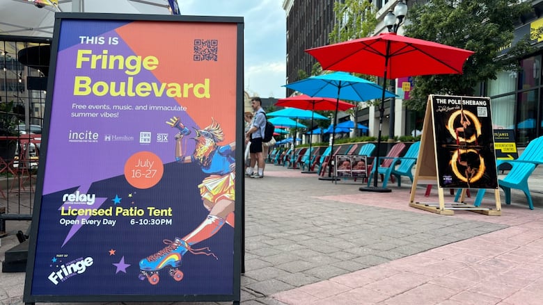 A sign that reads "This is Fringe Boulevard"
