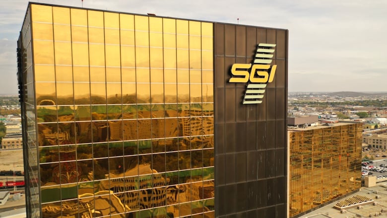A glass building with a large SGI logo