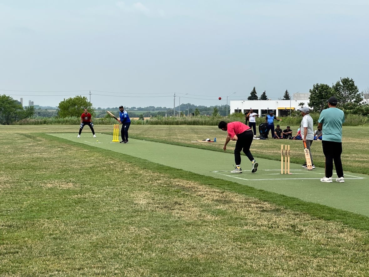 Cricket players practicing at Piller's Cricket Pitch in Waterloo, Ont. Cricket has recently seen an increase in popularity in Waterloo region, especially among women and children. 