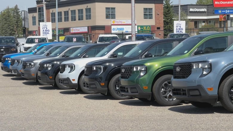 Vehicles for sale at a dealership in Calgary.