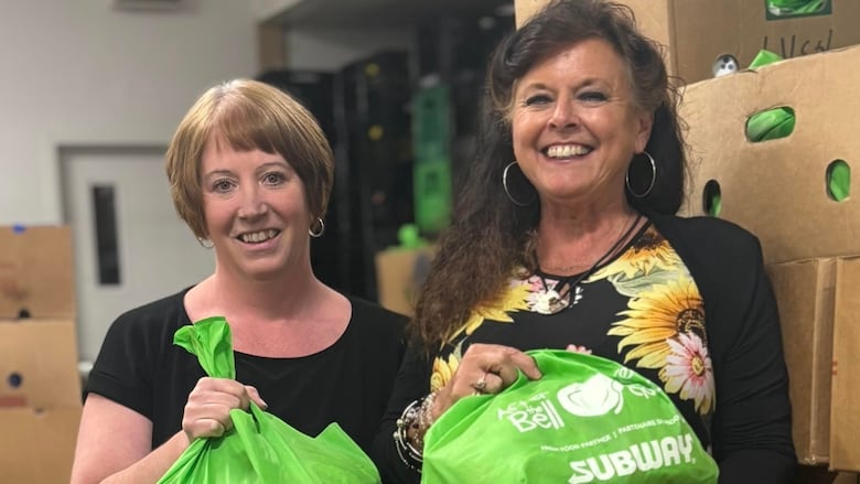 Sarah Coleman and Karen McDade are both managers at the St Thomas Elgin Food Bank.