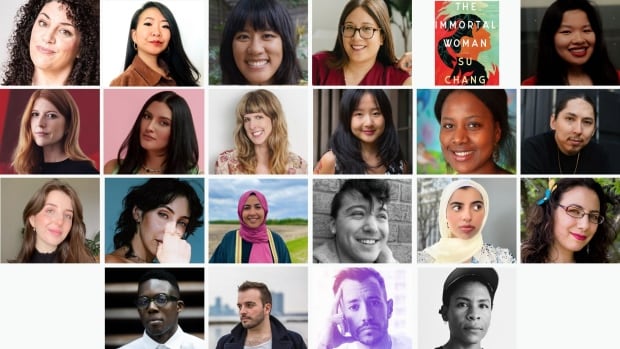  A composite of 22 author headshots.