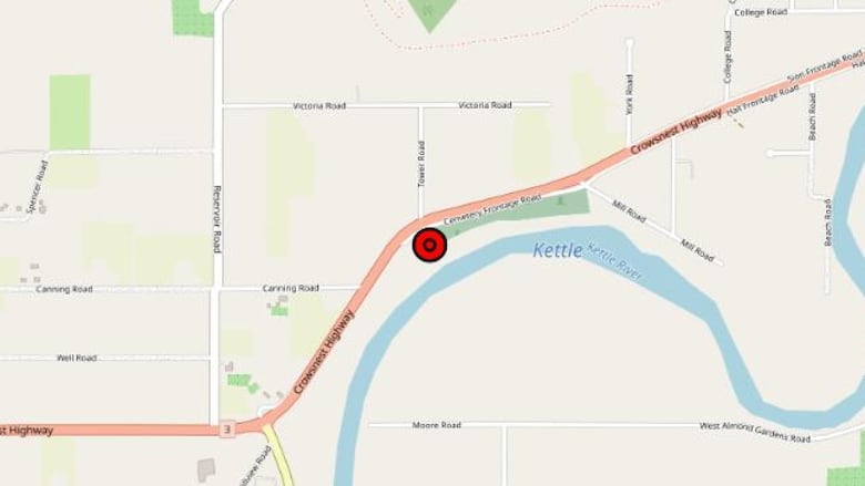 A map showing the wildfire location.
