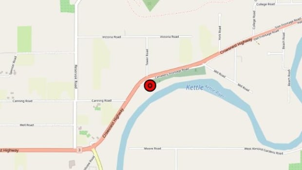 A map showing the wildfire location.