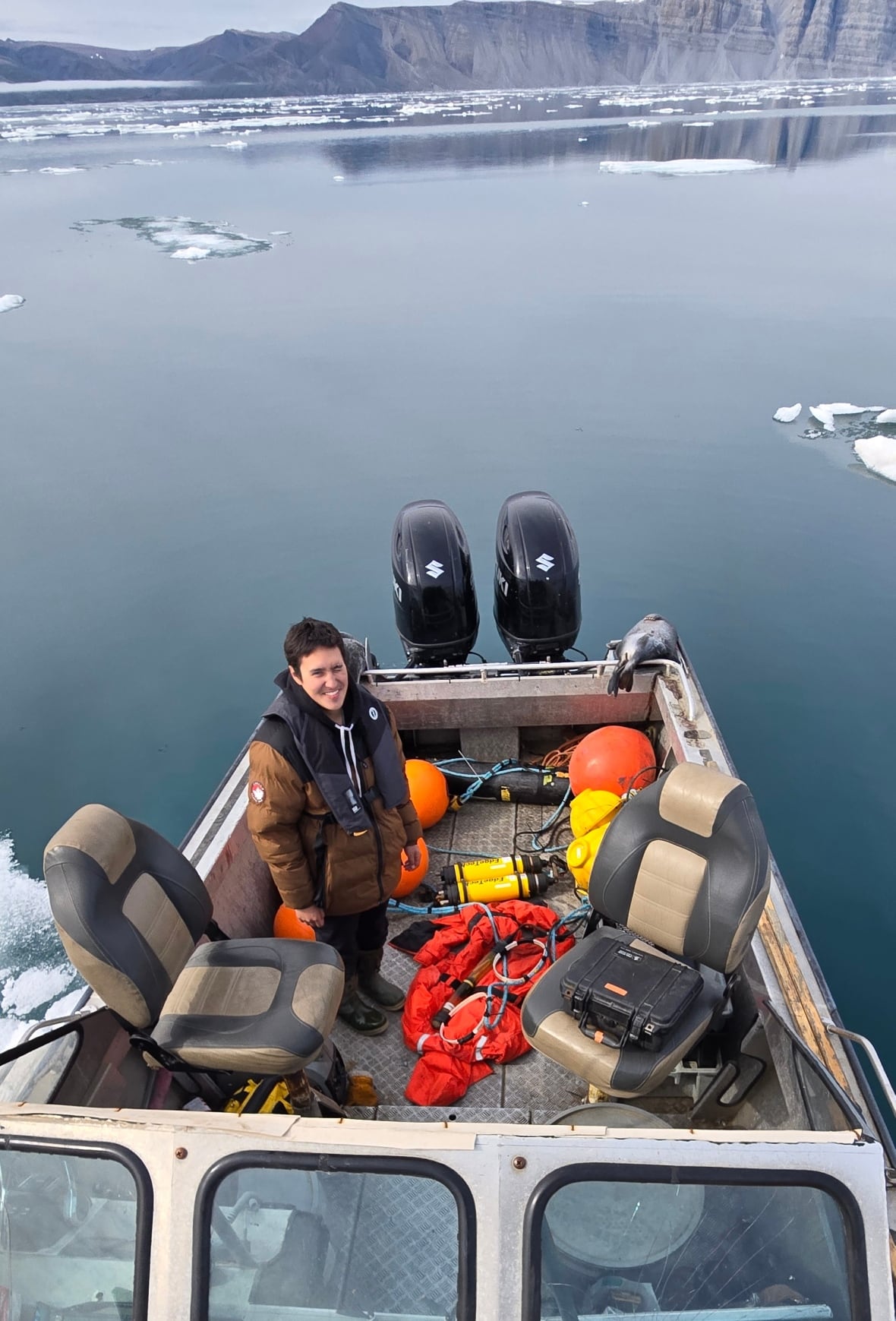 Alex Ootoowak took his nephew Atiqtalaaq Uuttuvak out to Eclipse Sound, an area Ootoowak would travel to with his own father when he was growing up in Pond Inlet, Nunavut.