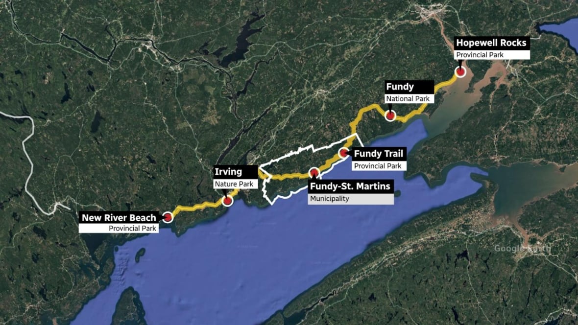 A map of the Bay of Fundy