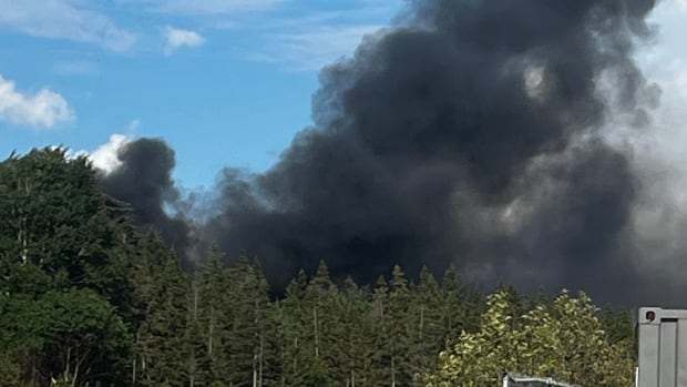 Black smoke in sky
