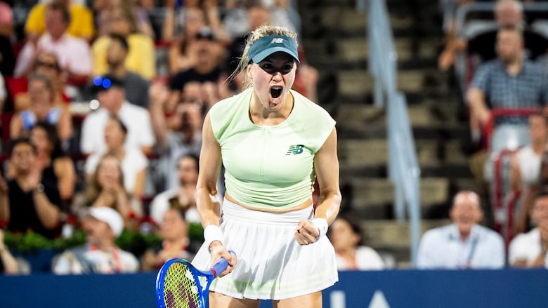 Tennis player pumped up.