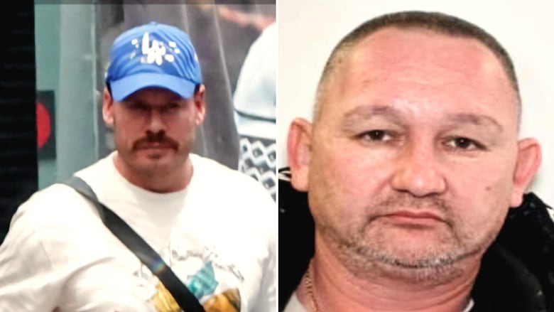 Two men are seen in separate pictures