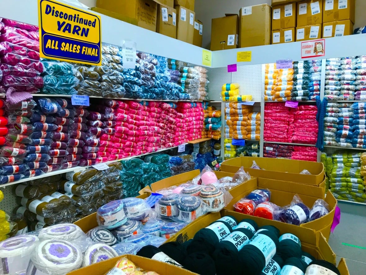 Yarn on shelves