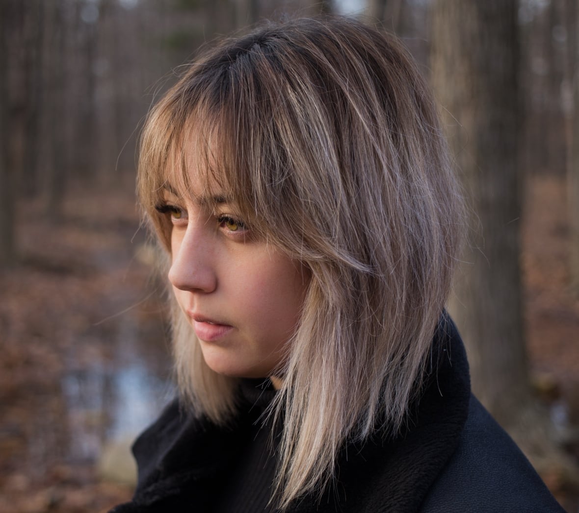 Profile of a woman.