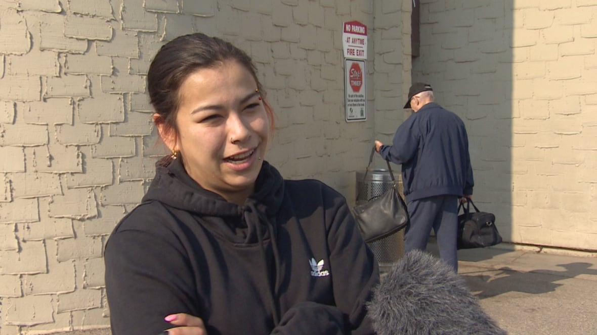 Woman being interviewed 
