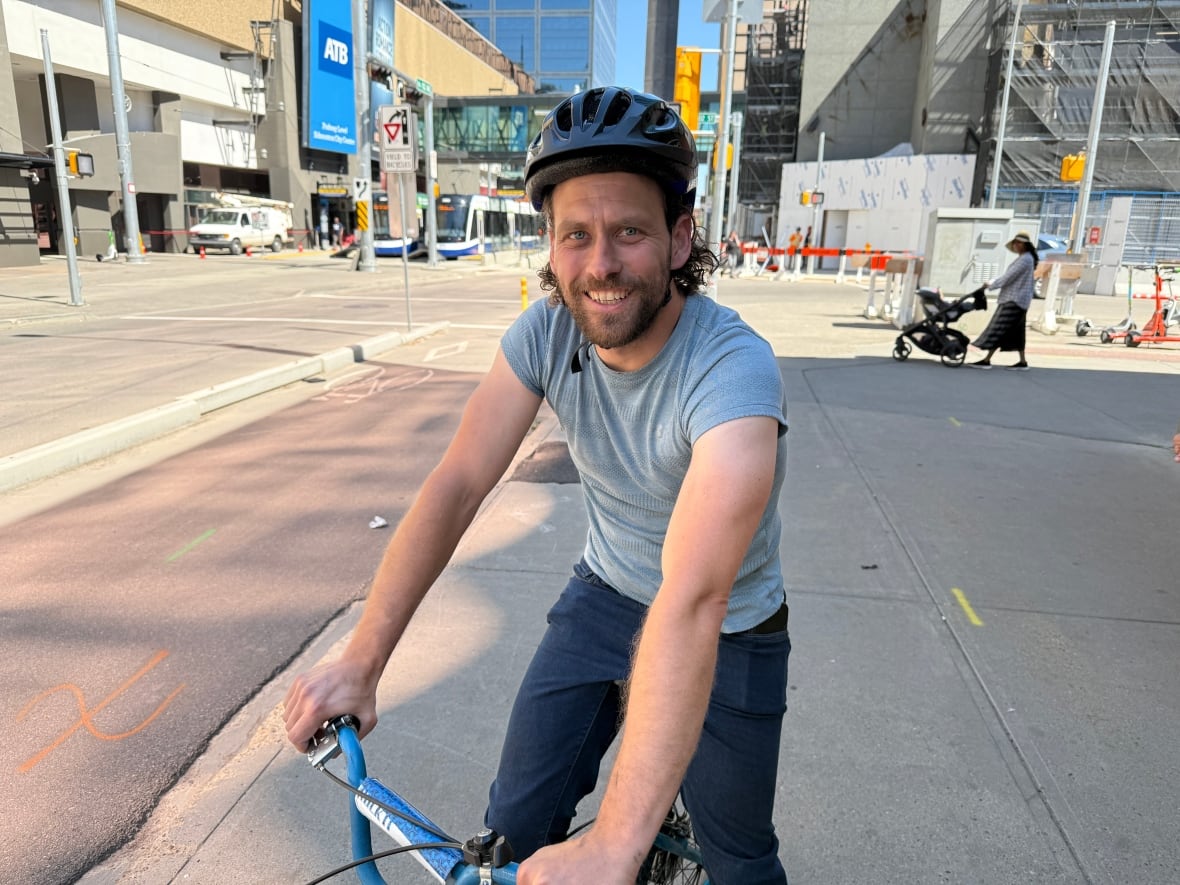 A man on a bike
