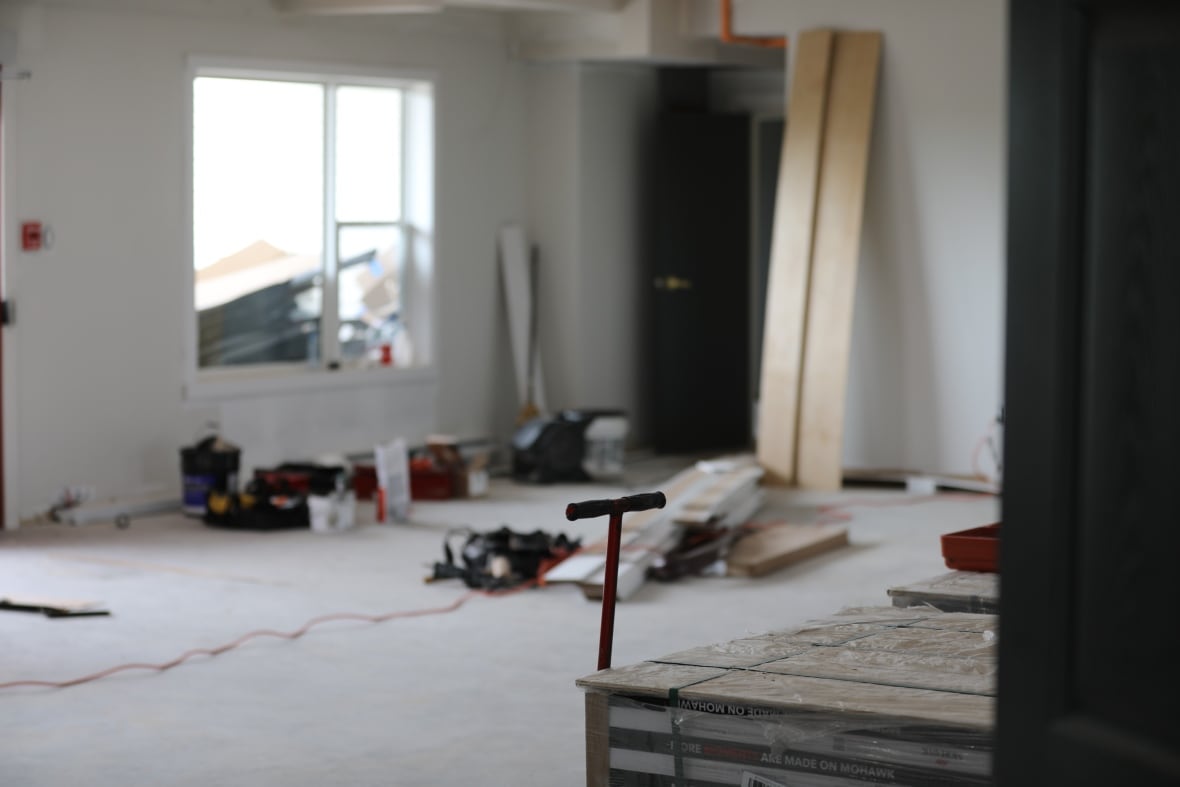 A room under renovation.