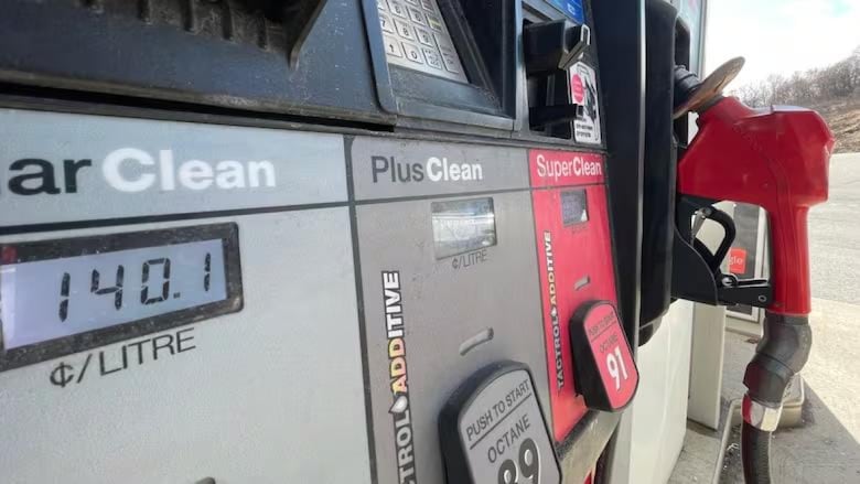 A gas pump shows different gas options and a red pump.