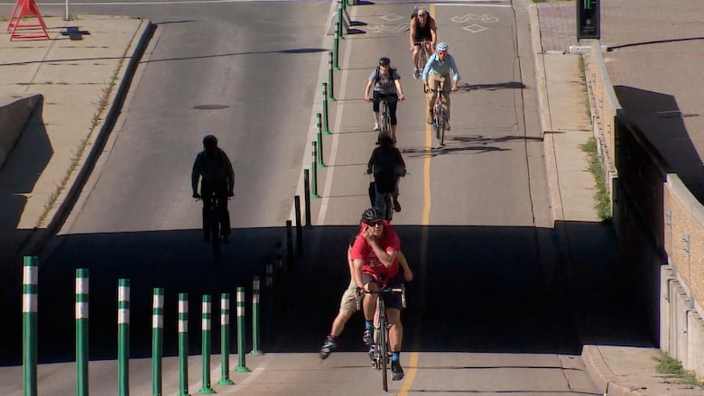 cyclists in a bike lane
