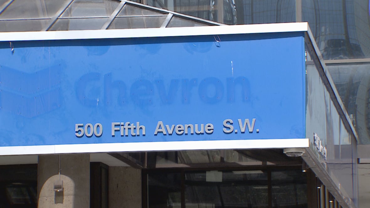 A faded Chevron sign.
