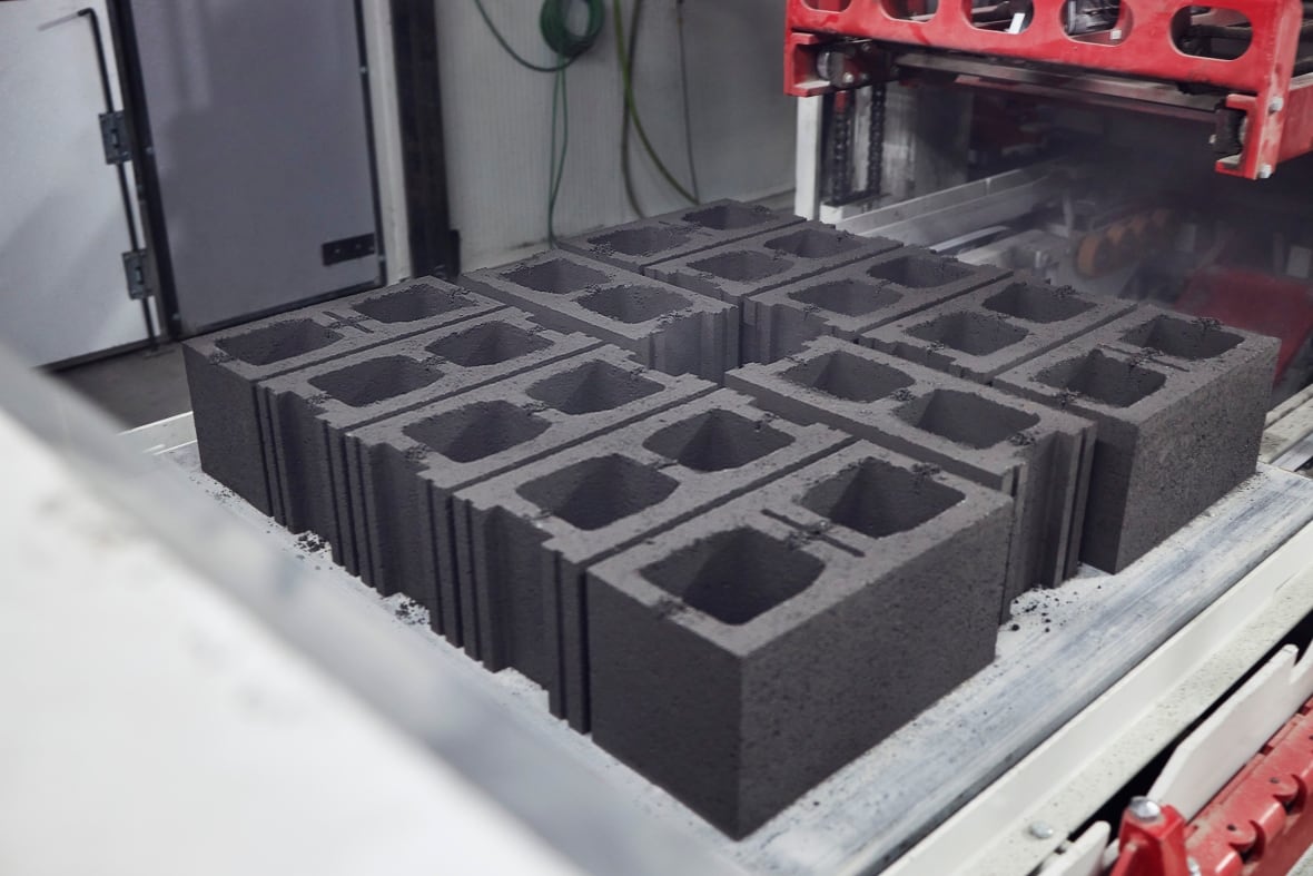 Cement-free concrete masonry units.