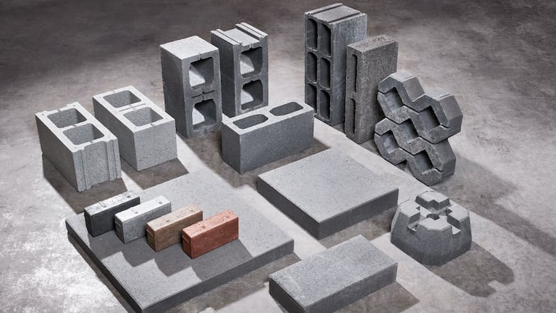 Decarbonized masonry and hardscape products including concrete blocks, paving stones, slabs and retaining wall units.