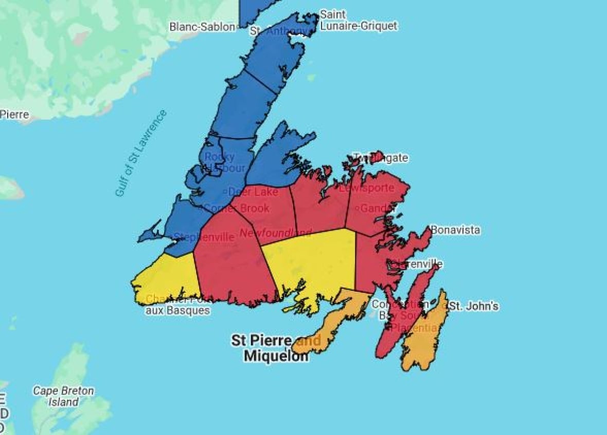 A Newfound Map in different colpurs.
