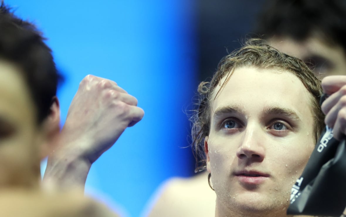 A picture of a swimmer. 