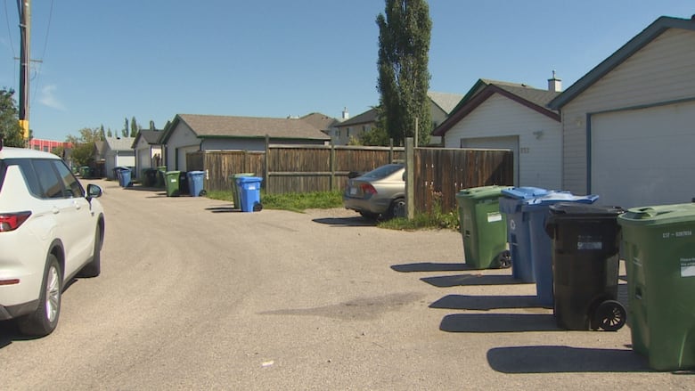 Calgary police say a two-year-old girl was in the alley behind her home in Taradale when she was hit on Monday evening.
