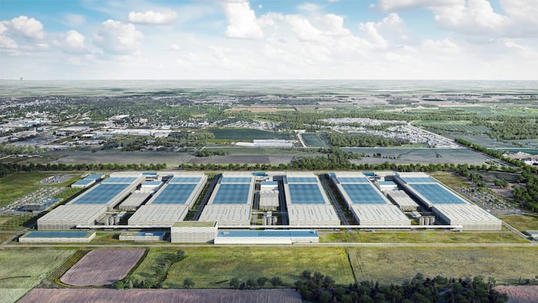 When fully operational in northeast St. Thomas, it's anticipated the gigafactory will employ roughly 3,000 people and span up to 185,000 square metres.