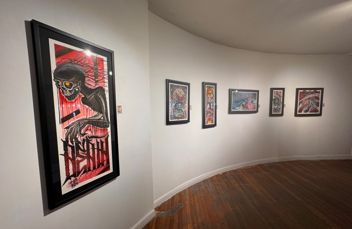 Peintures de Dave Schultz au TAP Centre for Creativity.