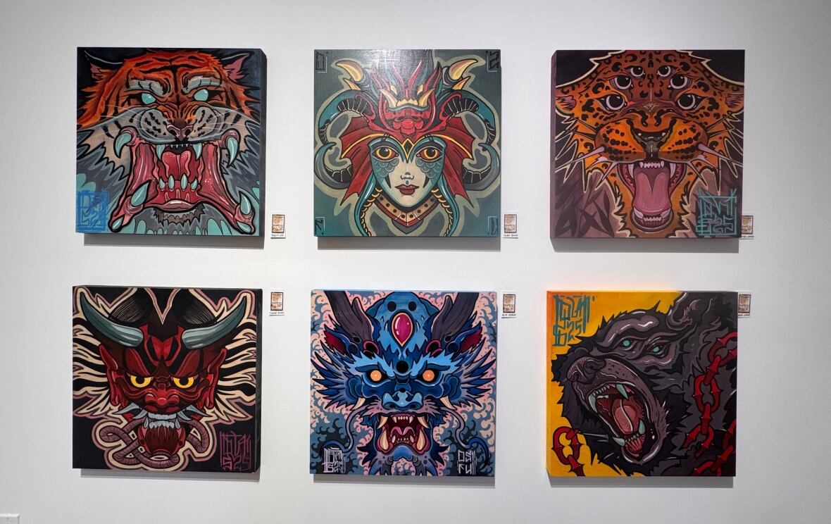 Peintures de Dave Schultz au TAP Centre for Creativity.
