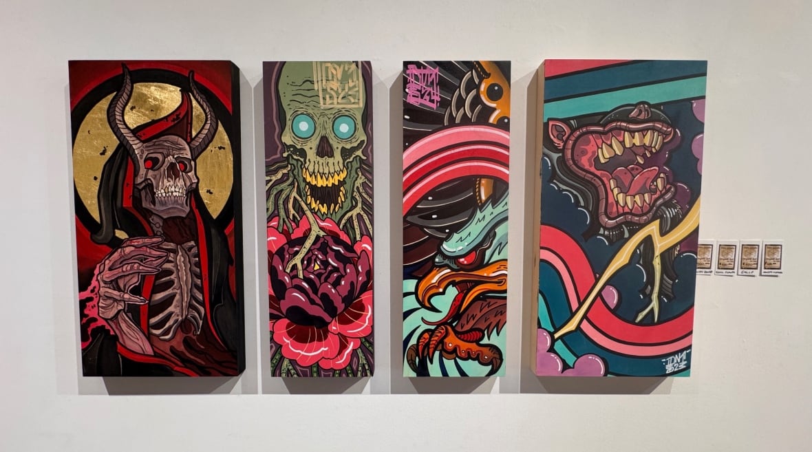 Peintures de Dave Schultz au TAP Centre for Creativity.