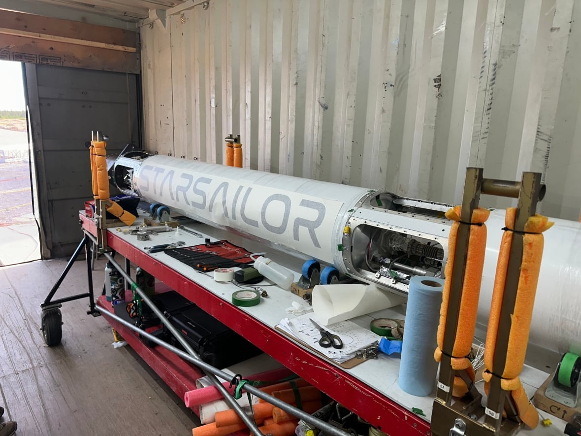 A rocket head with the words 'stairsailor' on it. 