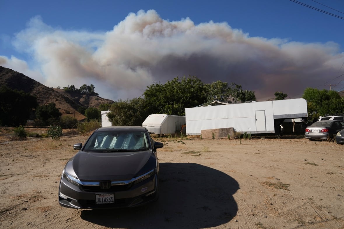 Smoke rises from the Valley Fall Verde, California.