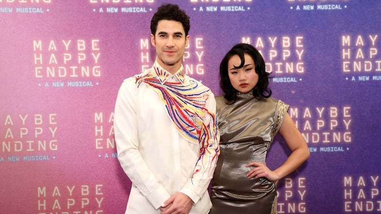 Darren Criss and Helen J. Shen attend the "Maybe Happy Ending" Gala celebration at Belasco Theatre on November 11, 2024 in New York City.