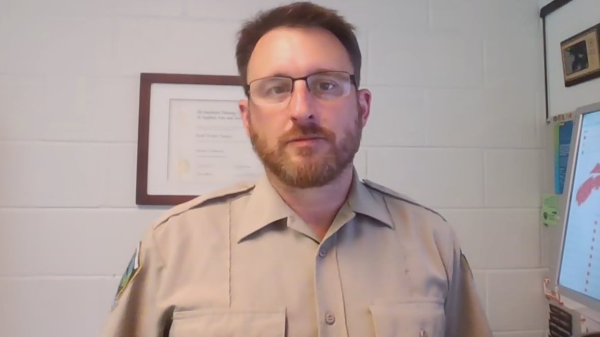 The man with glasses use beige shirt