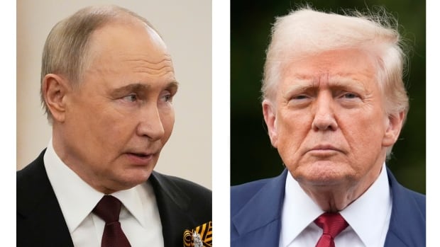 A composite image shows two photos of two men put side by side. The man in the left photo is wearing a dark suit and is shown from the shoulders up. The man in the right photo is wearing a blue suit and is shown from the shoulders up. 