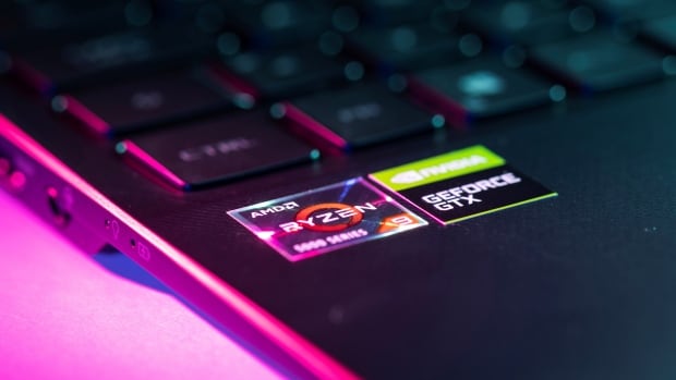 Two chips are shown on a laptop computer.