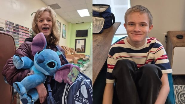 Photos of two young people are seen side by side.