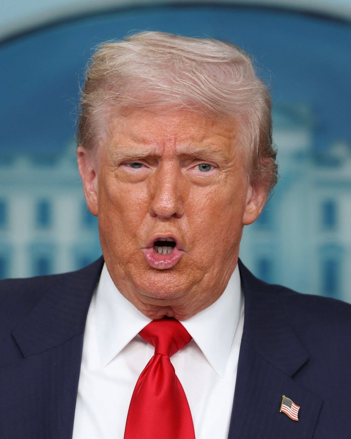 US President Donald Trump talks to the press about the publication of federal law enforcement agents in Washington to support the presence of the local police, in the White House press briefing room, in Washington, the United States, August 11, 2025. 