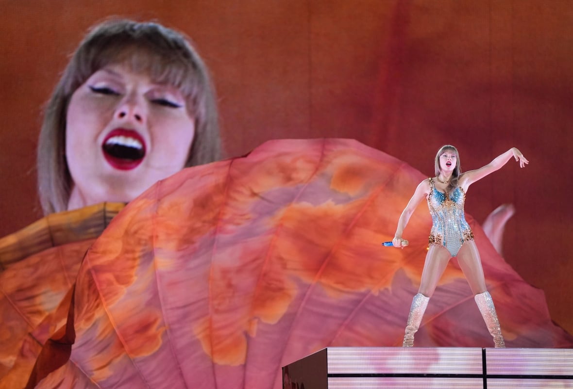 Taylor Swift performs during the Eras Tour concert.