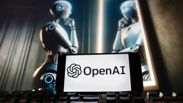 A robot thinking in front of a mirror.