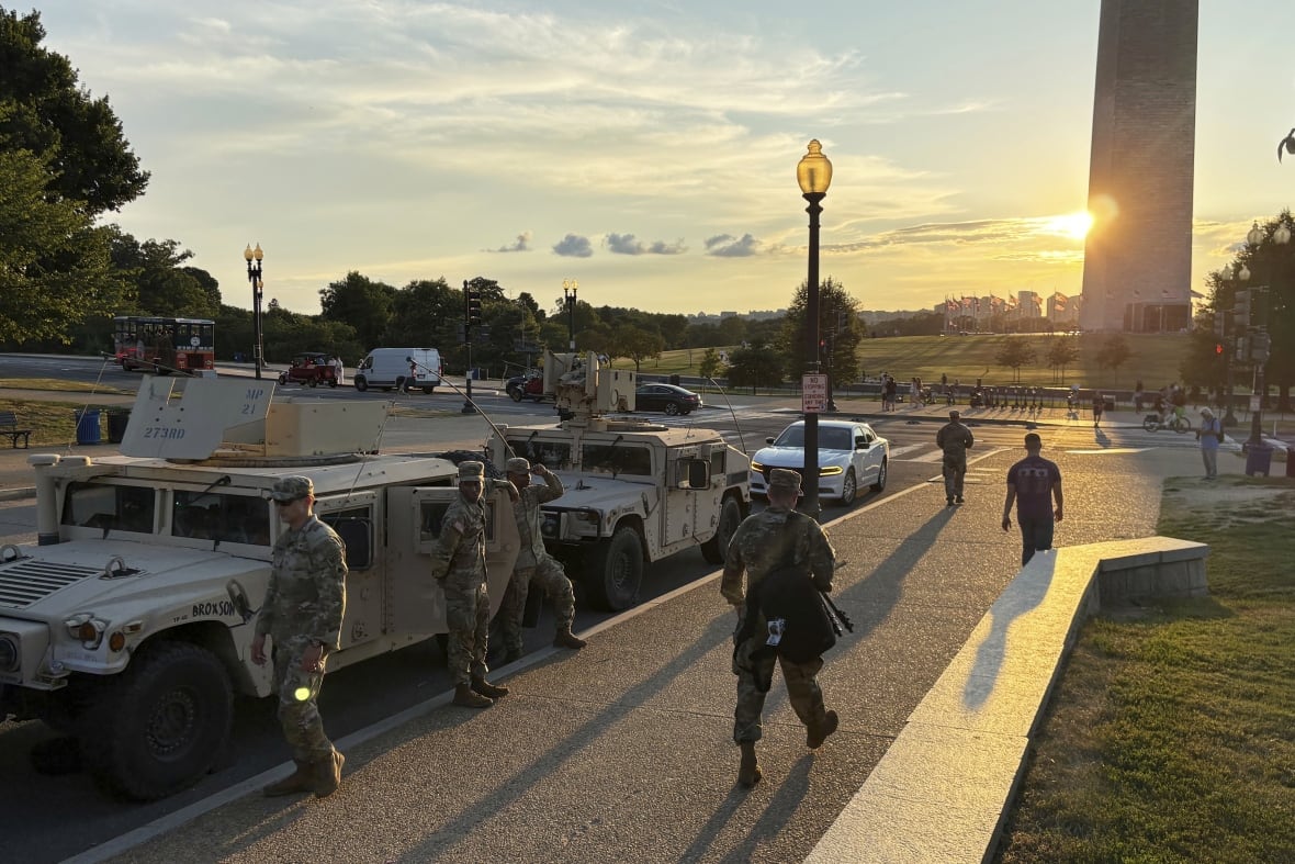 The National Guard Members Park in Colombia Province, near Washington, on Tuesday, August 12, 2025, in Washington.