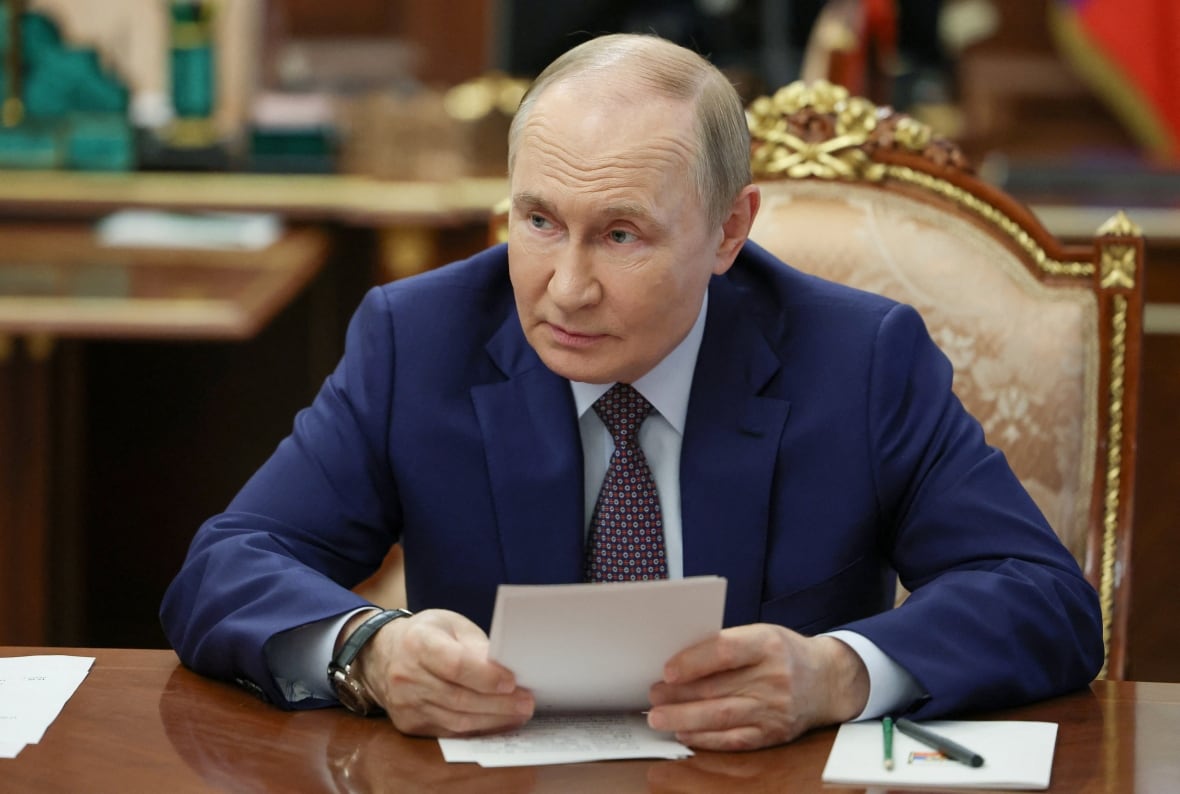 Russian President Vladimir Putin chairs a meeting on economic issues in Moscow, Russia, August 12, 2025. 