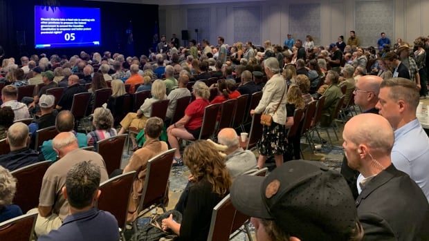 More than 700 people attended the Alberta Next panel town hall event Thursday night in Edmonton. A crowded room of people