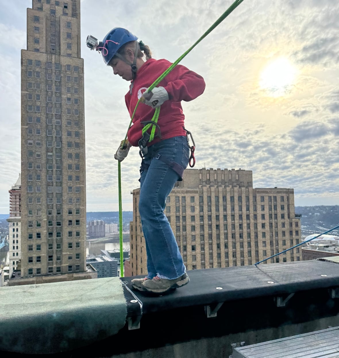 Jessica Buscher took part in a rappel event with her Scouts group in Cincinnati, Ohio.