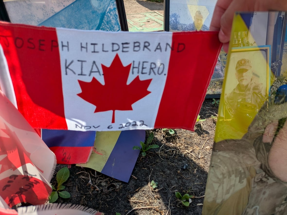 A flag covered with words.