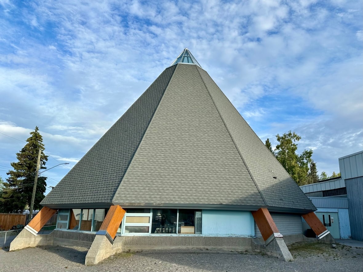 The teepee shaped building at Mildred Hall School.