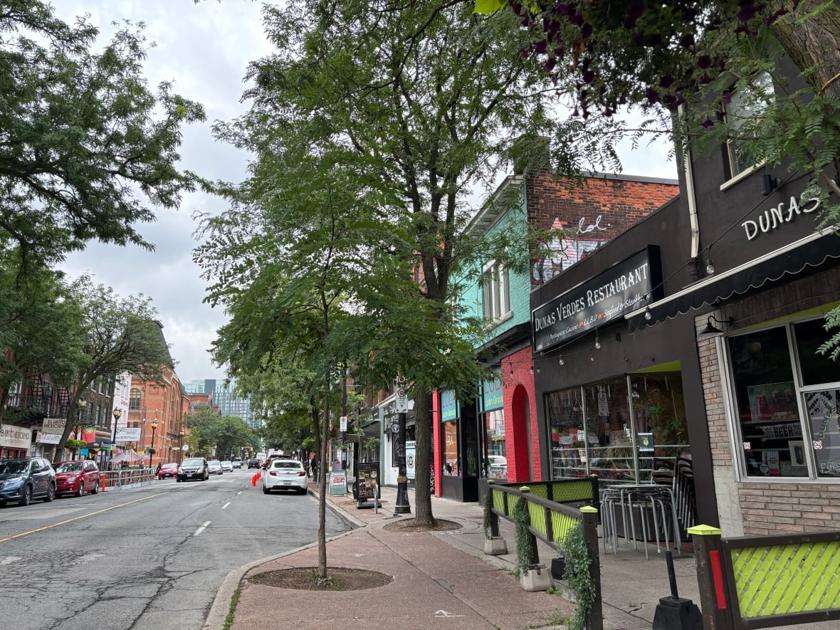 A busy downtown street