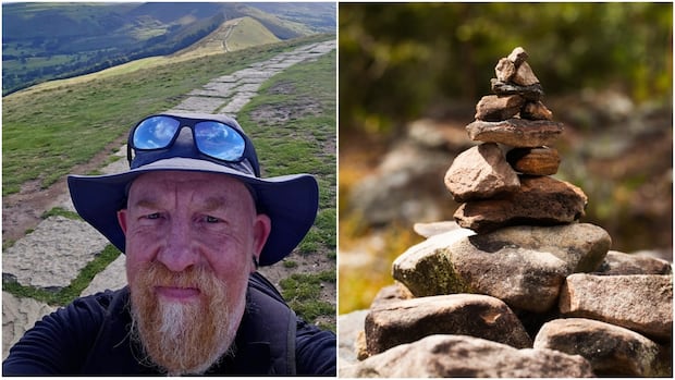 This hiker kicks the beautiful stones of people. But you have good reason